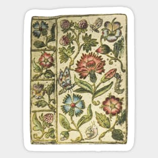 Vintage Floral Embroidered Book Page Sticker